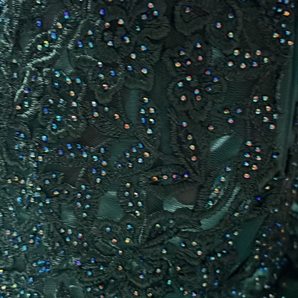 Stacees// New w/ Tag! Wedding prom winterball Dress Size 4 dark green sparkle - Picture 10 of 12